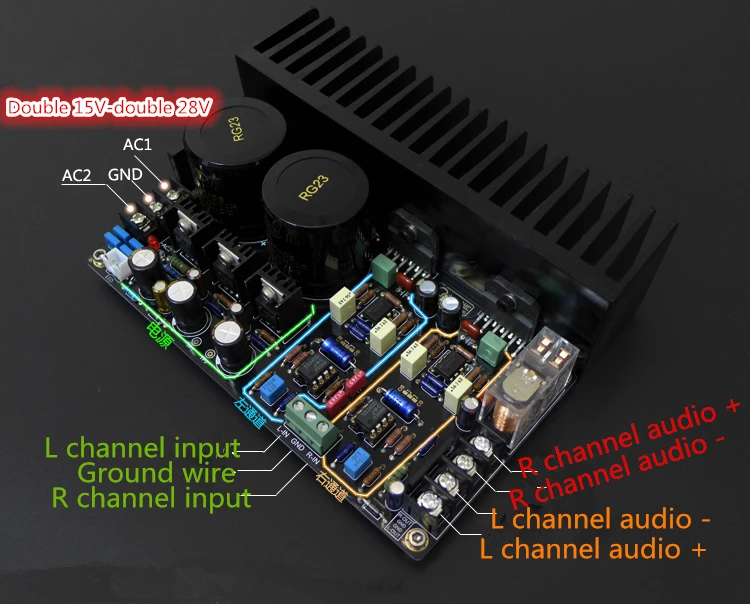 LM3886 Полный DC servo Redux погружение процесс золото 68 W+ 68 W 5534 независимых ОУ усилитель закончил доска+ радиатор E5