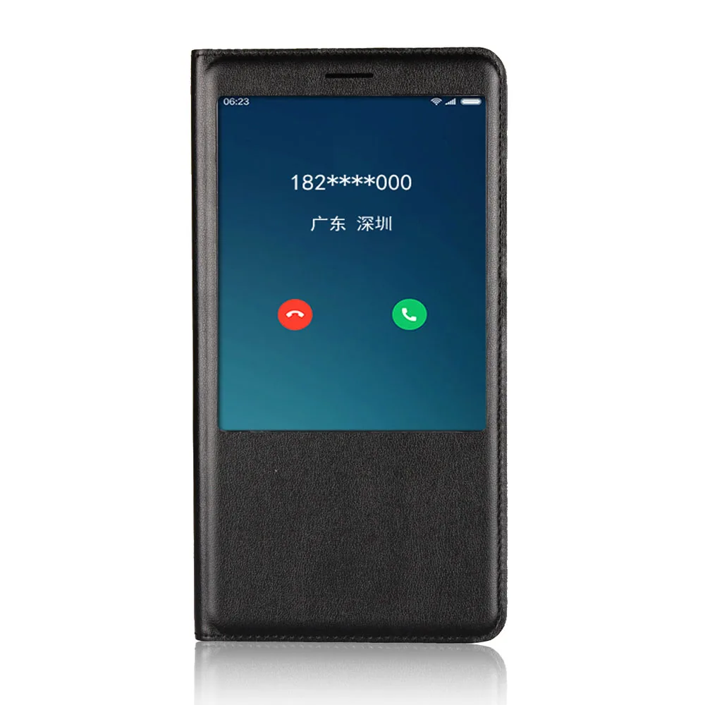 Uftemr чехол для телефона для Xiaomi mi MAX 2, чехол с окошком для просмотра ответа на звонки, кожаный чехол с откидной крышкой для mi max 2 max2, чехол-книжка - Цвет: Black