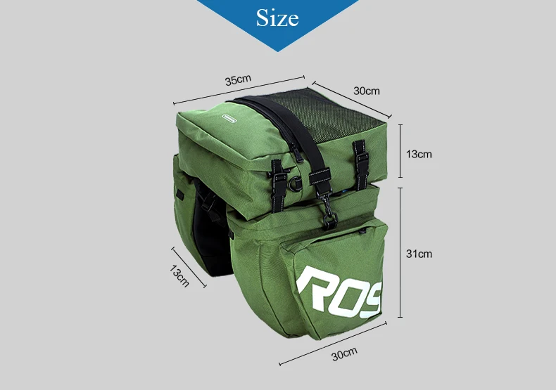 Excellent ROSWHEEL 37L  Water Resistant Bicycle Cycling Rear Pannier Bag Durable Bike Bicycle Pannier Bag Cycling Bag cargo bag 2