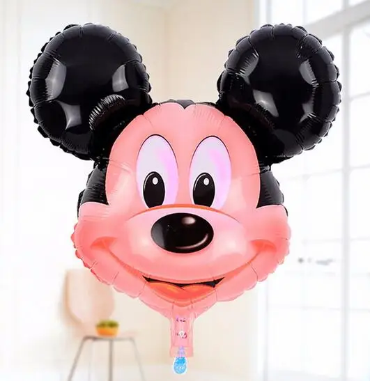 1 шт./лот, на день рождения, алюминиевые надувные шары Mickey& Minnie Head, фольгированный шарик, мультфильмы, детские товары для дня рождения, свадебные украшения - Цвет: Черный