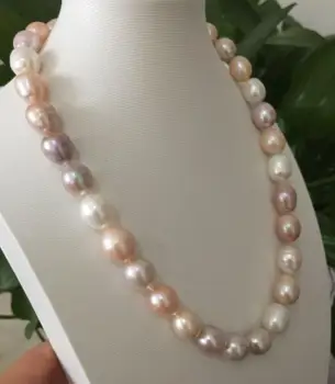 

stunning 13-14mm south sea baroque multicolor pearl necklace 18inch