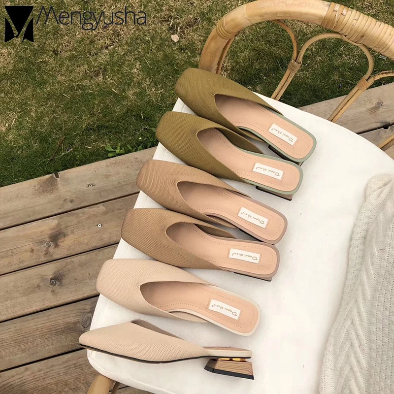 Знаменитый дизайн трикотажные pantuflas femme брендовые шлепанцы без застежки женские