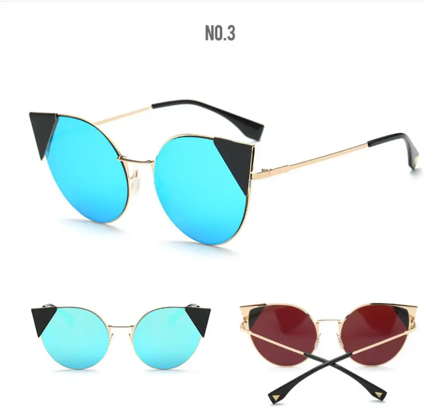 Emosnia, новинка, негабаритных солнцезащитных очков, для женщин, фирменный дизайн, кошачий глаз, модные, винтажные, с блестками, тенты, солнцезащитные очки, женские, Oculos, UV400, Lunette - Цвет линз: c3 blue