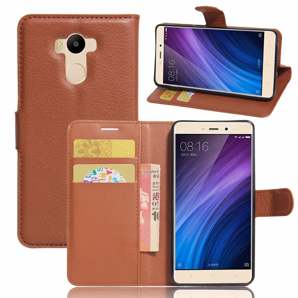 smartphone cases for Xiaomi redmi 4,50pcs/lot,Luxury TPU leather flip wallet case for xiaomi redmi 4,5,0 inch case,free shipping