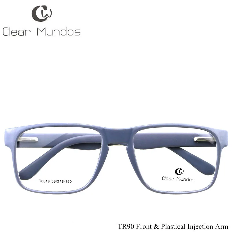CLEAR MUNDOS High Quality TR90 Glasses Frame for Adults No Degree Transparent lens Myopia Optical Frames Glasses for #T8018