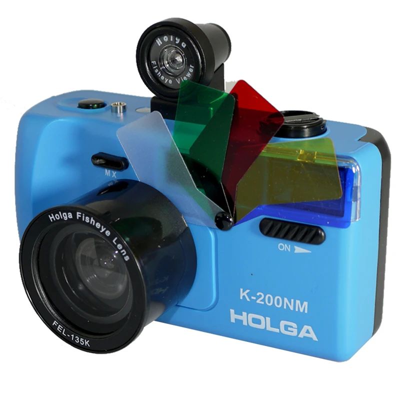 Holga K200NM/FEL/FV+ Рыбий глаз FEL-135K и рыбий глаз видоискатель Набор Ломо K-200NM Пленочный Фотоаппарат-синий