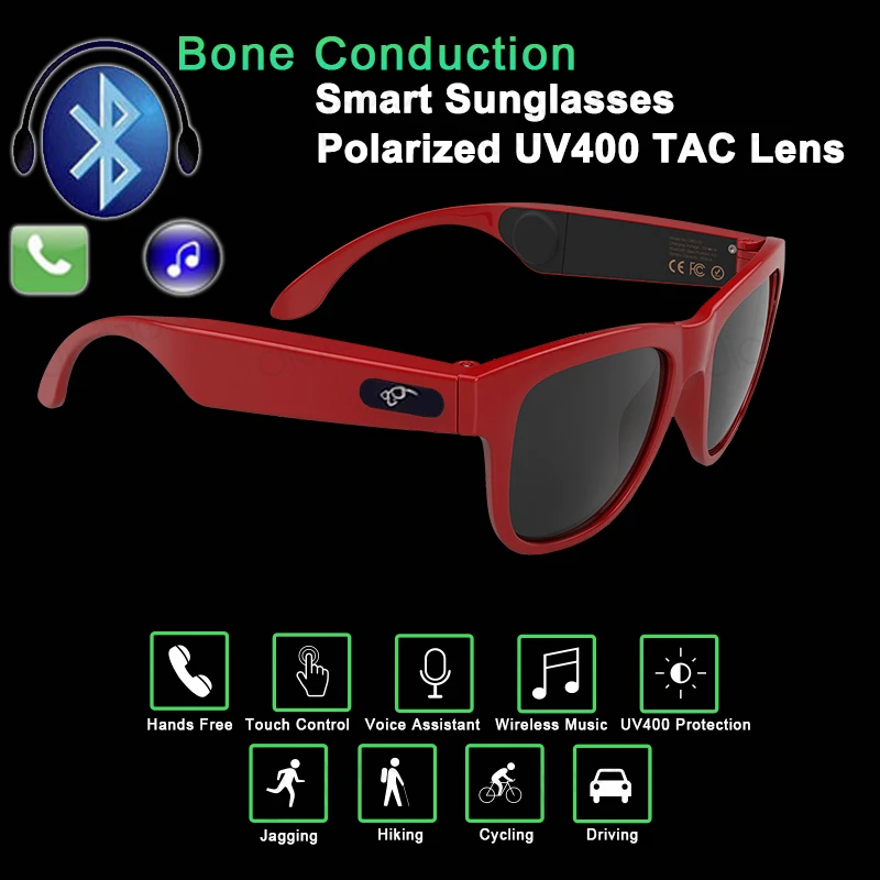 Новые Модные Смарт-очки сенсорные костные проводящие наушники UV400 поляризованные солнцезащитные очки Bluetooth Беспроводные наушники с микрофоном