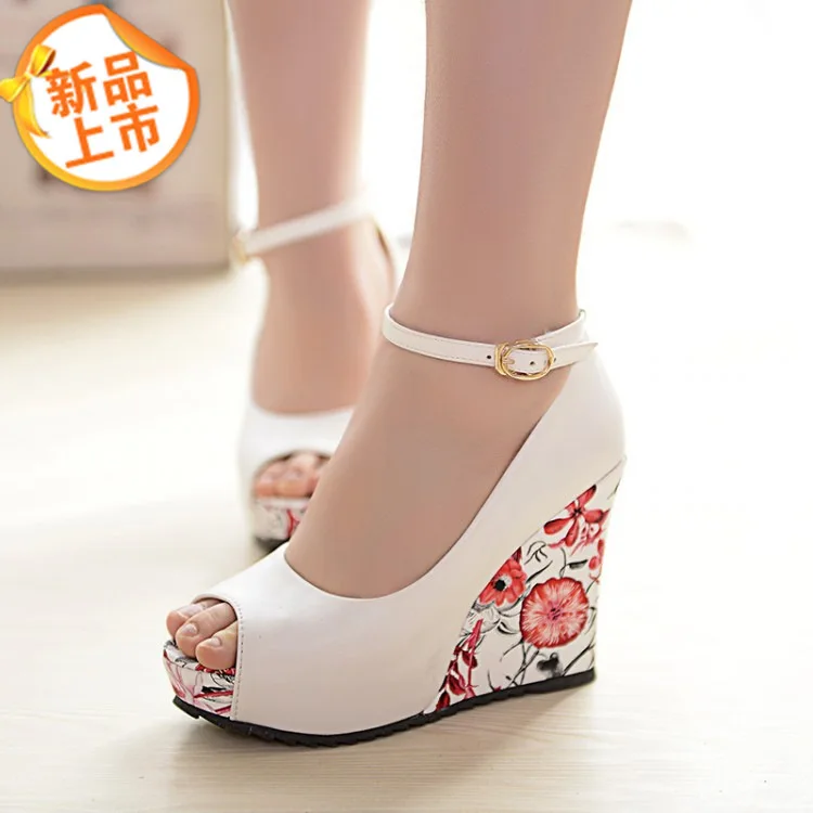 

Buckle Bring Women's Sandals Woman Fish Mouth Slope Sandals Women's Shoes Will