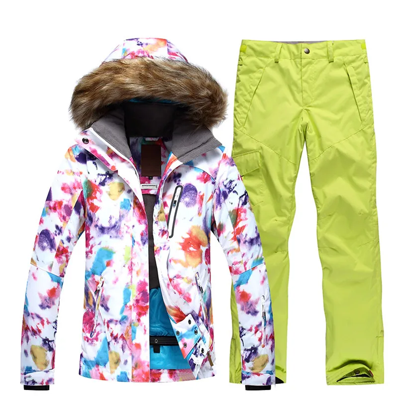 

Winter New Women Ski Suit Super Warm Outdoor Sport Camping Riding Skiing Snowboard Suit Set Jacket+Pants Female