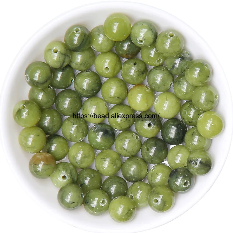 

Free Shipping Natural Stone Green Jaspers Round Loose Beads 15" Strand Pick Size for handmade Jewelry Making