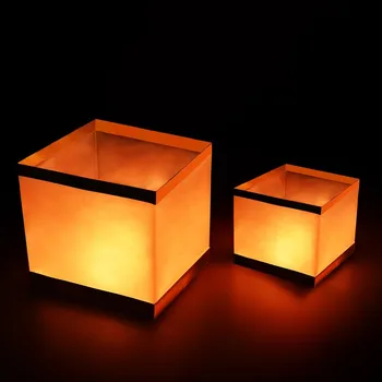 

DHL 100pcs High Quality Square Paper Wishing Floating Water River Candle Lamp Light, wedding party