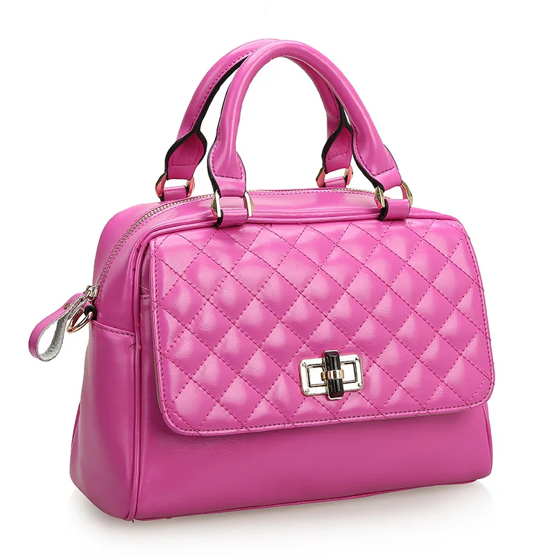 new 2014 women handbag cowhide spring summer fashion plaid fashion women leather handbags shoulder bag hot