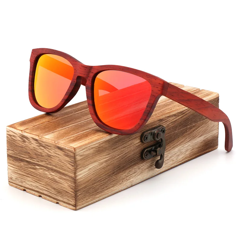 

Vintage Polarized Sunglasses Men And Women Retro Brand Designer Sun Glasses Eyewear Gafas UV400 With bamboo Wood Box