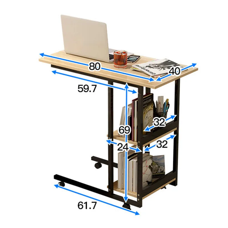 Модный многофункциональный прикроватный столик для ноутбука, домашний простой компьютерный стол, складной мобильный маленький стол с подставкой для хранения