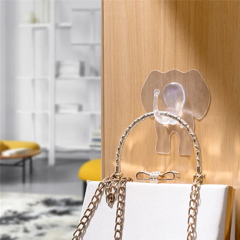

Elephant Door Hooks Head Self Adhesive Wall Door Hook Hanger Bag Keys Sticky Holder Hook