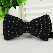 Мужской темно-синий белый вязаный галстук-бабочка Классическая вязаная бабочка в горошек двухслойный бант галстук для мальчишник ZZBW228