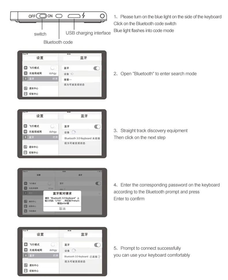 Складная Беспроводная клавиатура Мини Bluetooth складная клавиатура с тачпадом для Ipad телефона IOS Android ПК планшет Windows BT клавиатура