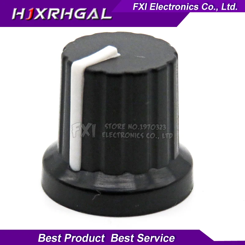 

1000Pcs Hot Sale 6mm Shaft Hole Dia Plastic Threaded Knurled Potentiometer Knobs Caps wh148