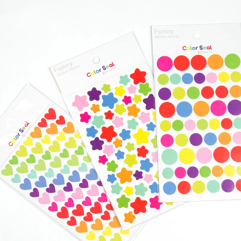 

6pcs/Set Super Cute kids reward Stickers Colorful Rainbow Love phone notebook Sticker DIY Album Accessories gift for children