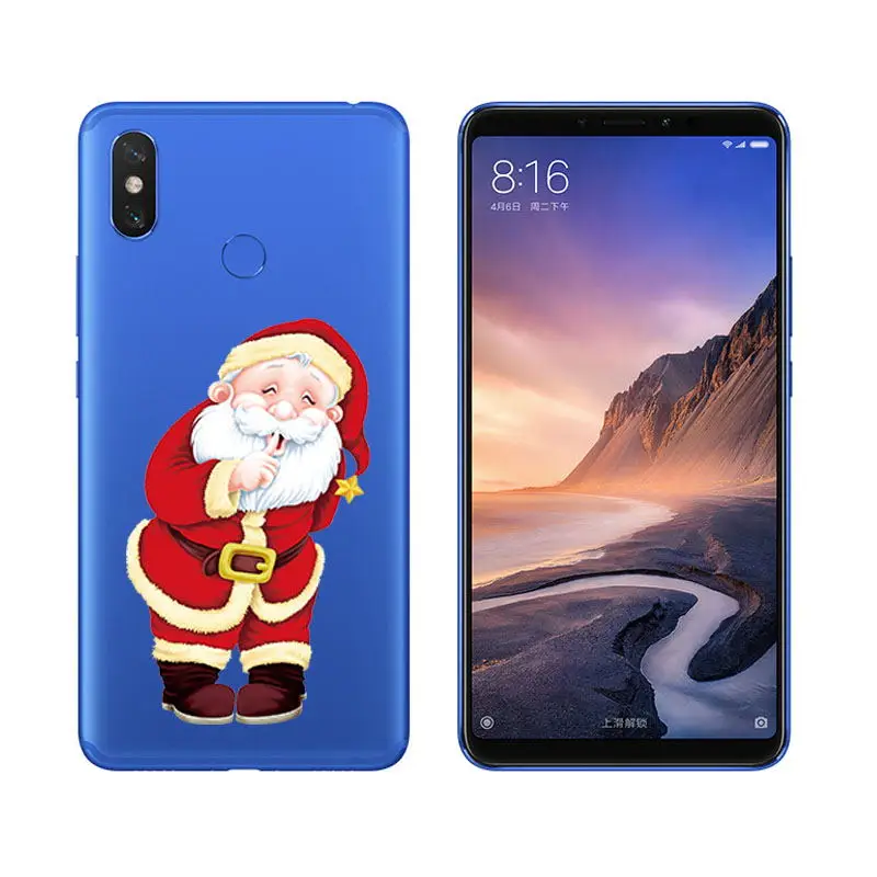 Santa Claus Reindeer Christmas Soft Case Cover For Xiaomi Mi A1 A2 Lite Mix 2S Redmi Note 5 4X 4A Phone Coque Fundas sFor Mi 8   (5)