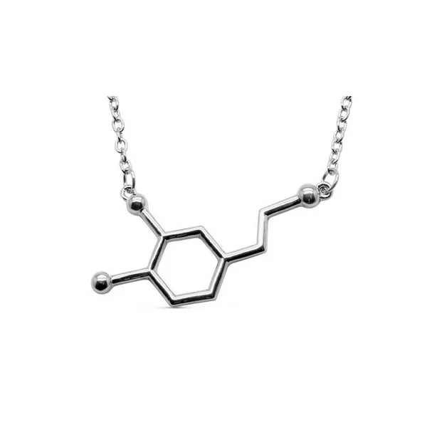 

2017 New Arrival Dopamine Molecule Necklace in Silver Tone Alloy by Silver Phantom Jewelry Chocker Necklace Best Gifts to Her