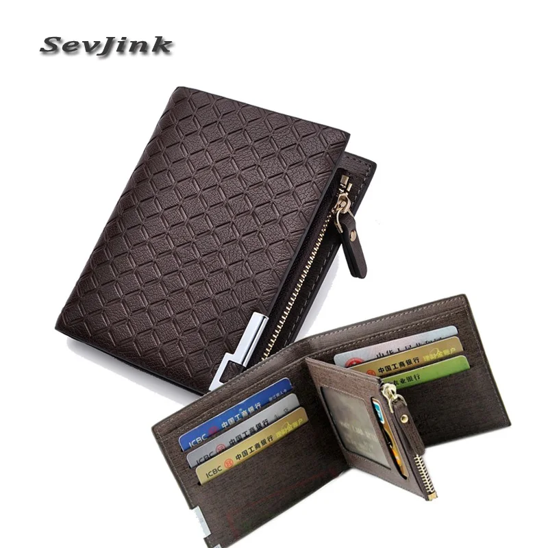 2018 Men&#39;s Leather Wallets zipper Card Holder Men Coin Purse designer men wallets famous brand ...