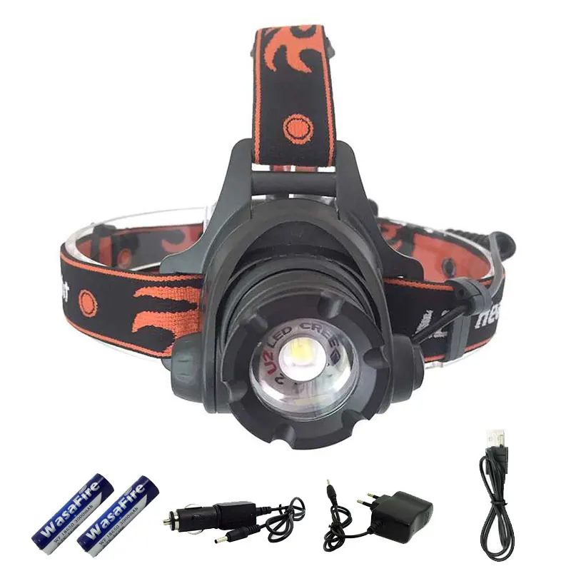 

WasaFire Led Headlight XM-L L2 Headlamp 2500LM Led Headlamps Head Lamp Torch Lantern Flashlight Head + 18650 Battery + Charger