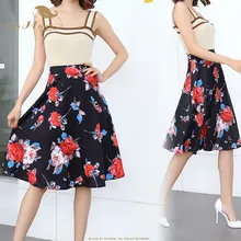 SISHION юбка женская юбка винтажная элегантная длинная юбка миди QY0060 цифровая печать плиссированная юбка плюс размер женская половина юбка