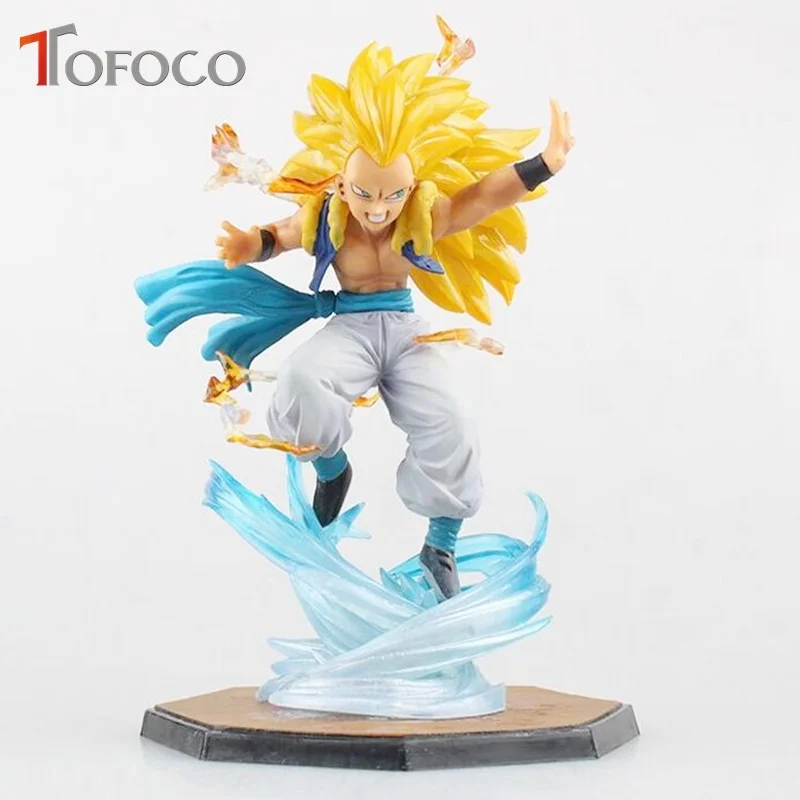 Tofoco ПВХ 16 см Dragon Ball Z фигурку DBZ аниме ноль Супер Саян 3 Gotenks рисунок box Модель Игрушечные лошадки куклы кино коллекционная