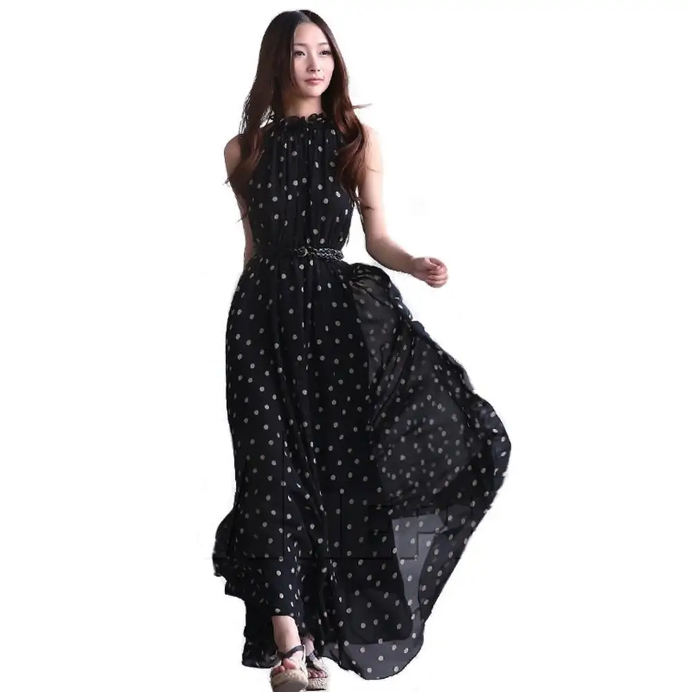 2018 Fashion Womens polka dots Maxi dress long Casual Summer Beach ...