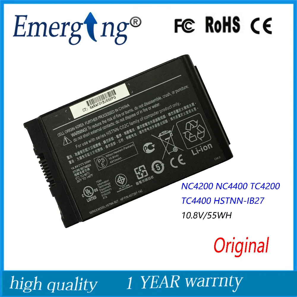 Новый оригинальный аккумулятор для ноутбука HP NC4200 NC4400 TC4200 TC4400 HSTNN IB27 10 8 4200 в 55