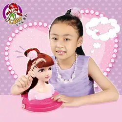 Детская красота и Мода Прическа комплект с куклой Модель Дети вид Макияж игрушка набор для девочек День рождения/Рождественский подарок
