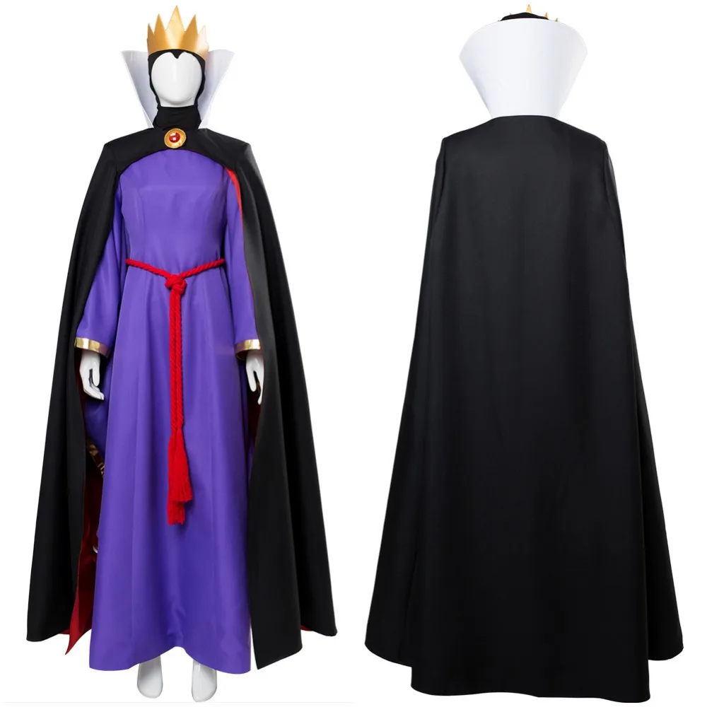 

1937 Old Movie The Snow White Cosplay Evil Queen Cosplay Costume Cloak Crown Evil Queen Costume Dress for Halloween Cosplay