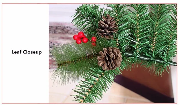 Рождество год предпочтительный 2,1 м/2,4 м+ маленькие красные ягоды смешанные сосновые шишки Рождественская елка сосновые иголки украшения