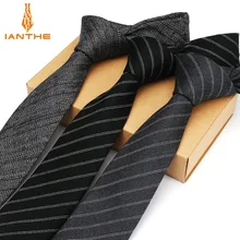 Хлопок галстук в полоску винтажный галстук мужской модный классический 6 см Тонкий Тощий Галстук Свадебные цветы бизнес галстук бабочка