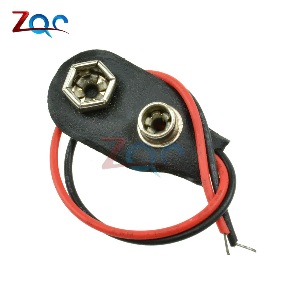 

10Pcs Snap on 9V Battery Holder Clip Contor Hard Shell 10CM Cable Lead
