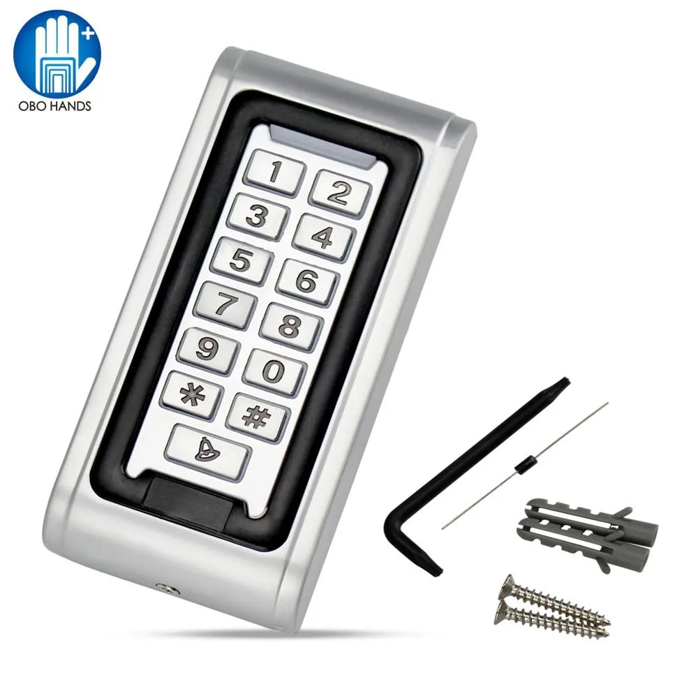 

Metal Waterproof Access Control Keypad RFID 125KHz/13.56MHz Access Controller Outdoor Use Rainproof with Blue Backlight WG 26