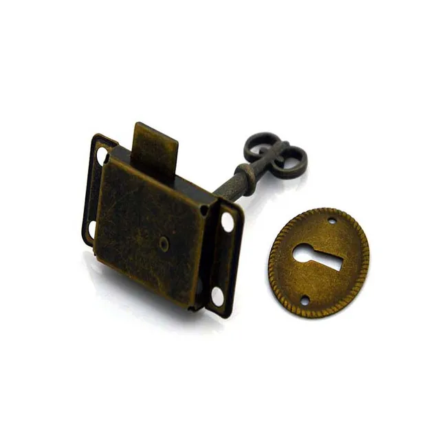 Vintage Antique Classical Lock Furniture Lock Drawer Bronze Glass Vintage Antique Classical lock furniture lock Drawer Bronze Glass Locks Shift door lock KF205 - Vintage Antique Classical Lock Furniture Lock Drawer Bronze Glass
