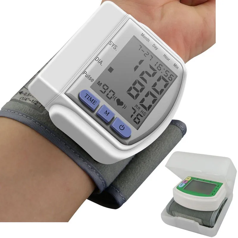 

Automatic Digital Wrist Blood Pressure Monitor meter for Measuring Heart Beat And Pulse Rate DIA Tonometer with Cuff 60 memory