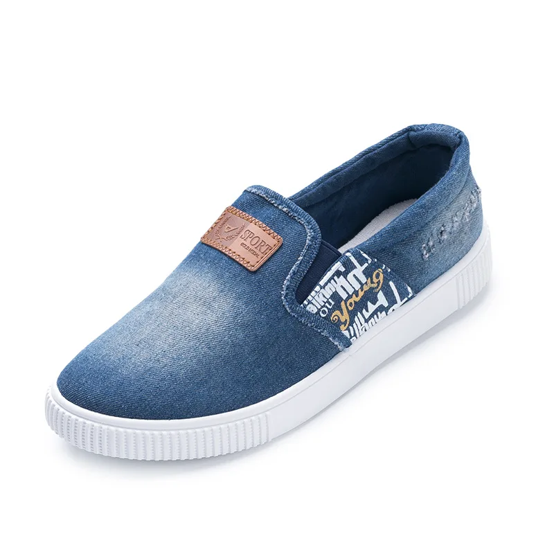 

2019 New Fashion Denim Men Shoes Canvas Summer Male Sneakers Slip On Casual Breathable Shoes Loafer Canvas Men Shoes zapatillas