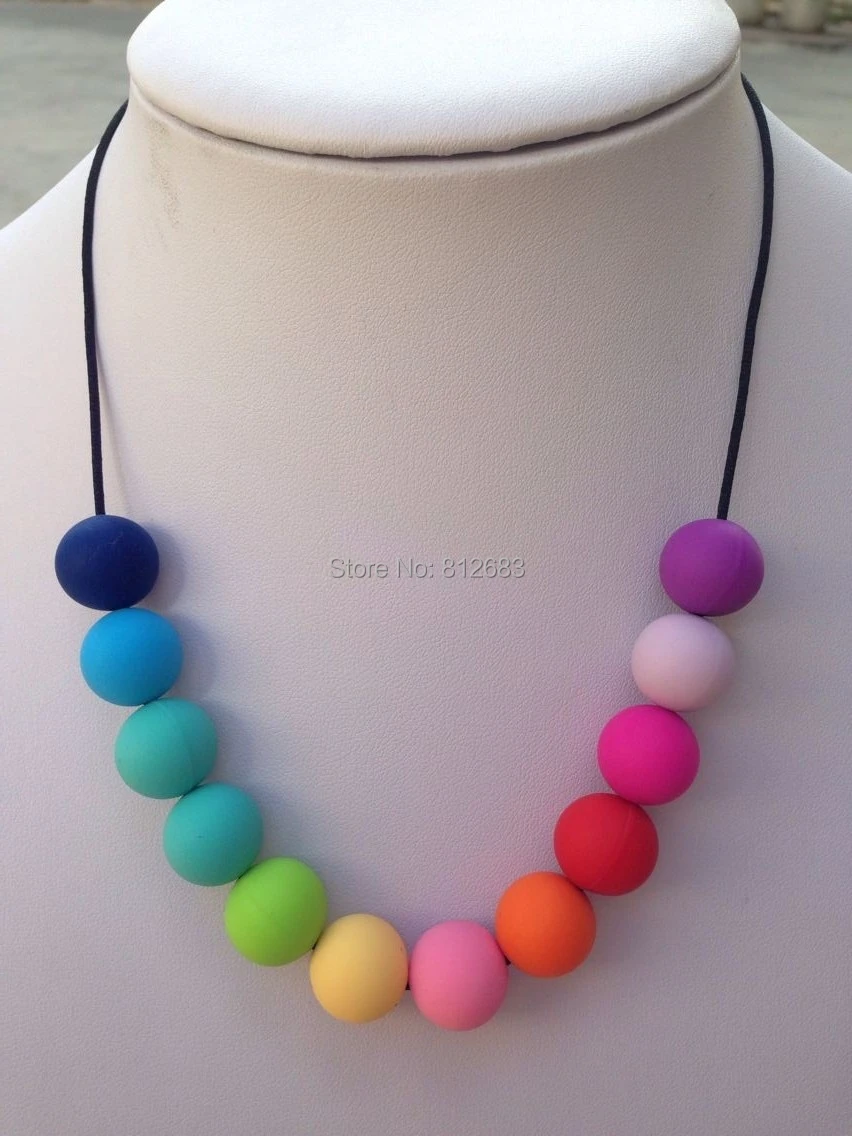 rainbow teething necklace
