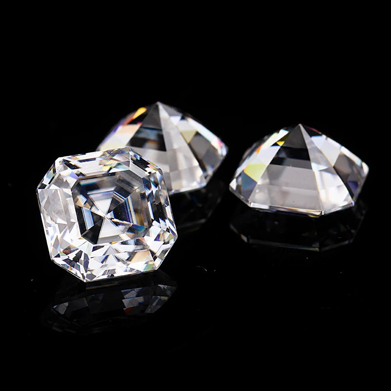 Starsgem Moissanit Алмазный прозрачный белый цвет EF 10*10 мм Asscher cut Moissanite свободные