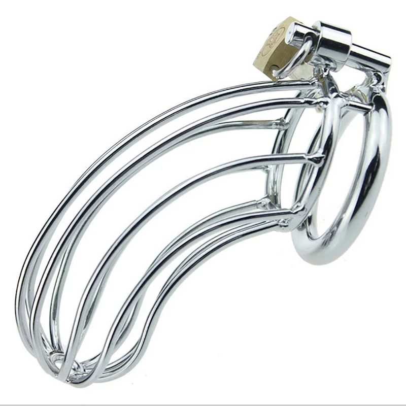 Male Chastity Devices Stainless Steel Cock Cage For Men Metal Chastity Belt Penis Ring Sex Toys Cock Lock Bondage Adult Products (7)
