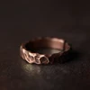 Tibetan Hand Beaten Solid Copper Ring Hammered Vintage Process Black Smithed Size Adjustable Retro Punk Street for Men Women 2