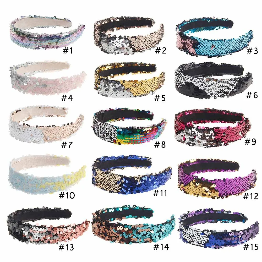 

Women Sequins Hairbands Fashion Headbands Headwear Lady Hair Accessories New Headband Headwear 15 Colors