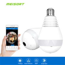 960P 360 degree Wireless IP Camera Wi-fi Bulb Light Fisheye Smart Home CCTV VR Camera 1.3MP Home Security WiFi Panoramic Camera