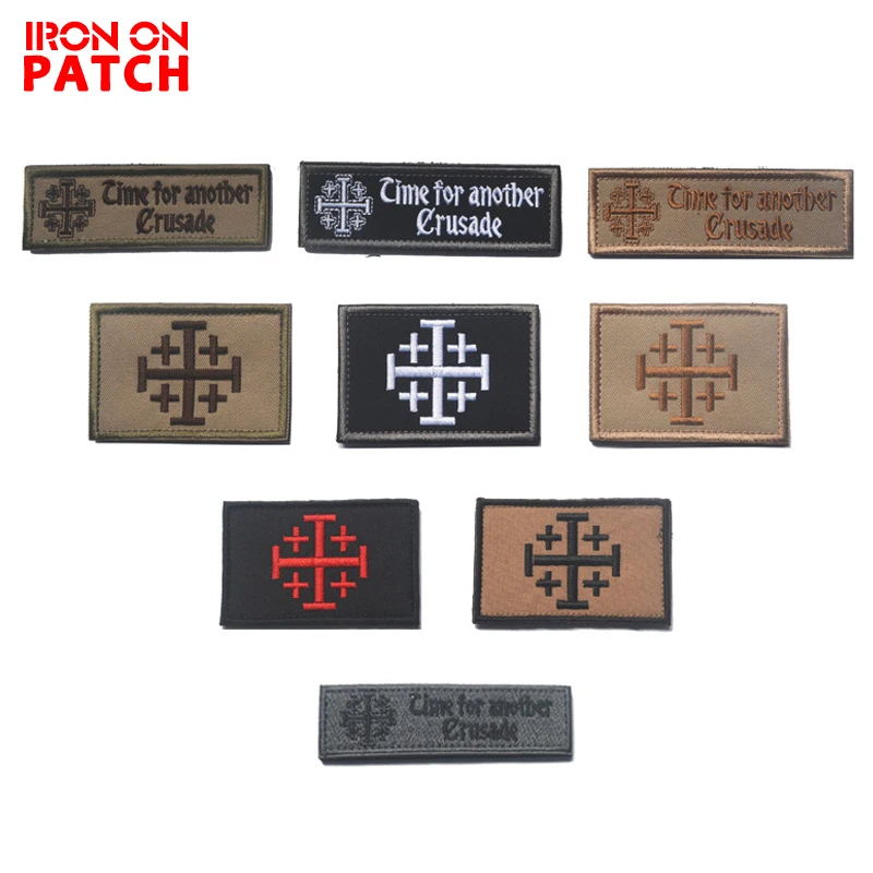 

Jerusalem Knights of the holy crusade against the holy war Medic cross Templar Teutonic tactical morale embroidered Patch