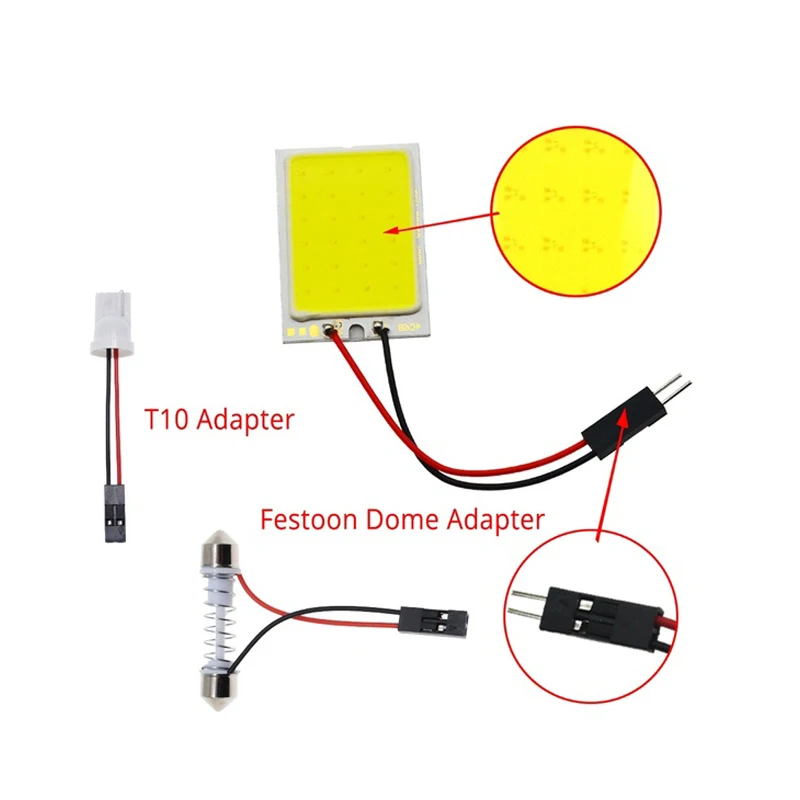 Авто COB Led Купольная лампа светильник 24 36 48 SMD Интерьер автомобиля для чтения