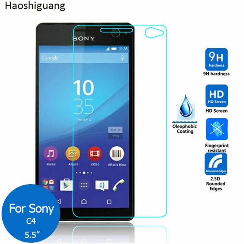 2pcs For Sony Xperia C4 Tempered Glass Screen Protector 2.5D 9H Protective Film on C 4 E5303 dual E5306 E5333 E5343 E5353 E5363 | Мобильные