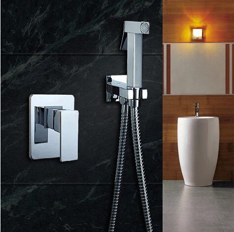 High Quality In Wall Bathroom bidet shower faucet mixer toilet spray bidet shower set include hand shower gun bidet taps